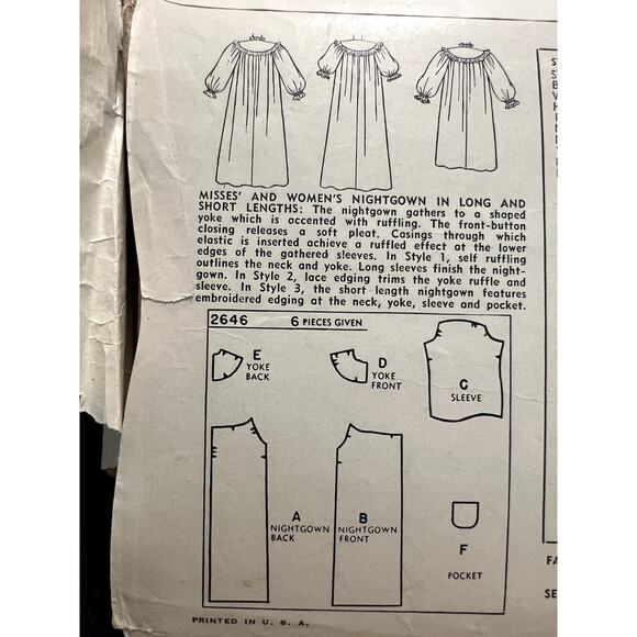 Simplicity sewing pattern 2646 Nightgown size 18 - Picture 3 of 6